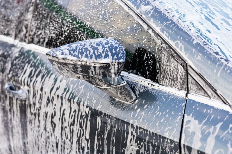 Car wash foam bubbles