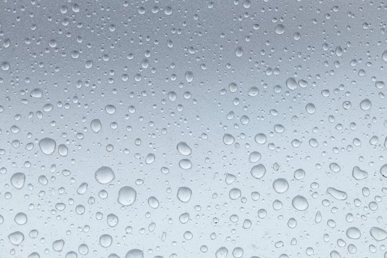 Water drops on car surface