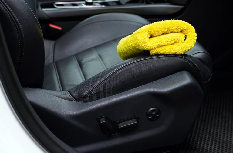 Leather seat cleaning